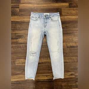 KanCan Light Wash Distressed Ankle Jeans